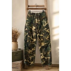 Vintage US Military Woodland Camo BDU Cargo Pants Sm Short Ripstop Army Tactical